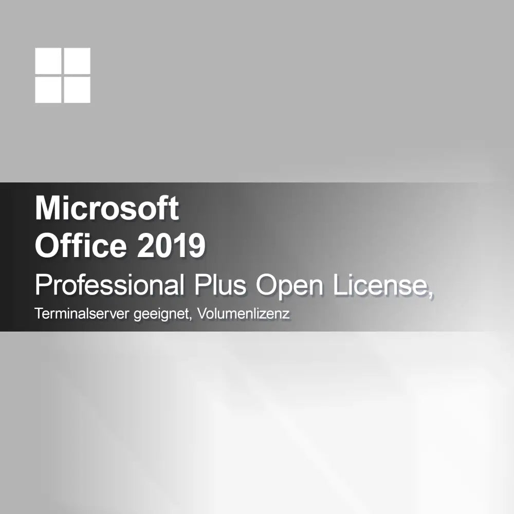 Microsoft Office 2019 Professional Plus Open License, Terminalserver kompatibel, volymlicens